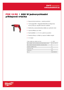 MILWAUKEE 630 W, jednorychlostní příklepová vrtačka 4933409200 A4 PDF