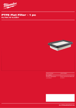MILWAUKEE PTFE plochý filtr 4932459687 A4 PDF