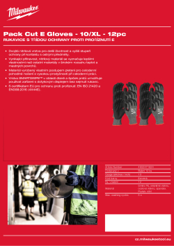 MILWAUKEE Rukavice proti proříznutí stupeň ochrany E balení 12 kusů XL/10 4932471624 A4 PDF