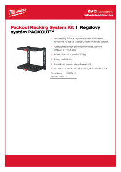 MILWAUKEE Sada regálového systému PACKOUT™ (2 police + E-track) 4932472127 A4 PDF