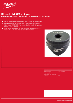 MILWAUKEE Děrovačka M63 4932430849 A4 PDF