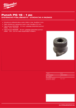 MILWAUKEE Děrovačka PG16 4932430843 A4 PDF