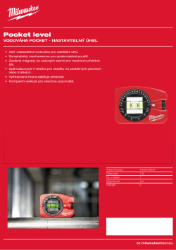 MILWAUKEE Vodováha POCKET - nastavitelný úhel 4932459597 A4 PDF