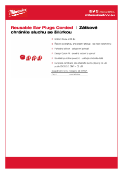 MILWAUKEE Zátkové chrániče sluchu se šňůrkou 4932471904 A4 PDF