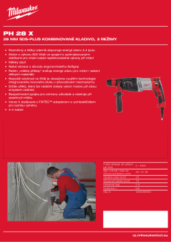 MILWAUKEE 28 mm kladivo SDS-plus se 3 režimy a systémem FIXTEC 4933396392 A4 PDF