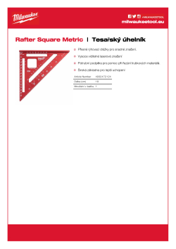 MILWAUKEE Tesařský úhelník metrický 4932472124 A4 PDF