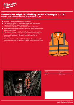 MILWAUKEE Vesta s vysokou viditelností Premium oranžová - L/XL 4932471899 A4 PDF