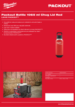 MILWAUKEE Packout™ láhev 1065 ml s víčkem - červená 4932493467 A4 PDF