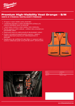 MILWAUKEE Vesta s vysokou viditelností Premium oranžová - S/M 4932471898 A4 PDF