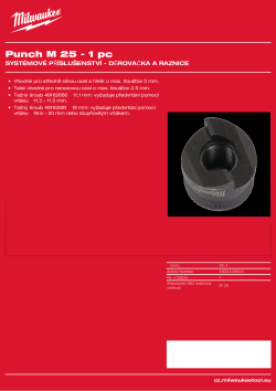 MILWAUKEE Děrovačka M25 4932430844 A4 PDF