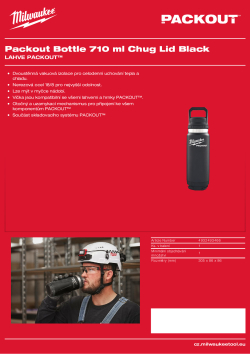 MILWAUKEE Packout™ láhev 710 ml s víčkem - černá 4932493466 A4 PDF