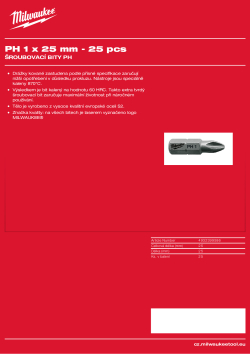 MILWAUKEE Professional screwdriving bits 4932399586 A4 PDF