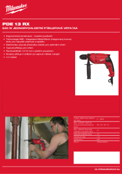 MILWAUKEE 630 W, jednorychlostní příklepová vrtačka 4933409200 A4 PDF