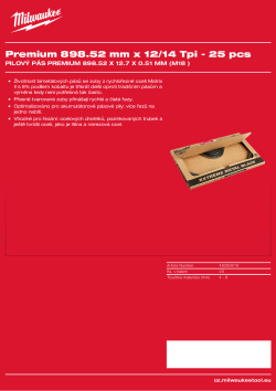 MILWAUKEE Pilový pás Prémium 898.52 mm x 12/14 Tpi - 25 ks 48390616 A4 PDF