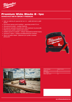 MILWAUKEE Svinovací metr široký Premium 8 m 4932471816 A4 PDF