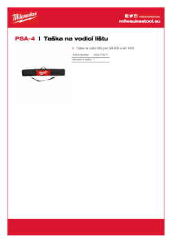 MILWAUKEE Taška na vodicí lištu 4932479071 A4 PDF