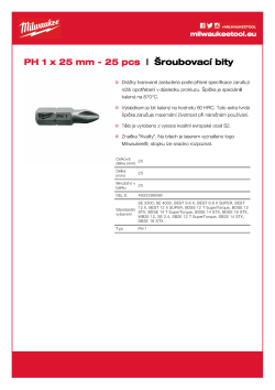 MILWAUKEE Professional screwdriving bits 4932399586 A4 PDF
