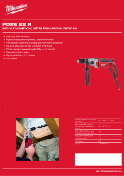 MILWAUKEE 850 W dvourychlostní příklepová vrtačka 4933419570 A4 PDF