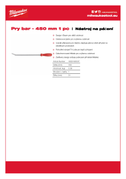 MILWAUKEE Nástroj na páčení - 450 mm 4932480597 A4 PDF