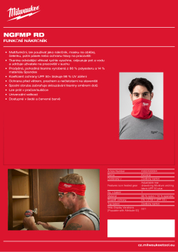 MILWAUKEE WORKSKIN™ nákrčník Performance červená 4932493094 A4 PDF