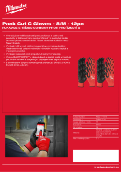 MILWAUKEE Rukavice s třídou ochrany proti proříznutí C balení 12 kusů M/8 4932471618 A4 PDF