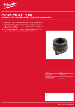 MILWAUKEE Děrovačka PG21 4932430845 A4 PDF