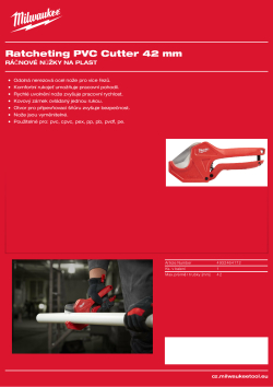 MILWAUKEE Ráčnové nůžky na plast - 42mm 4932464172 A4 PDF
