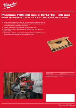 MILWAUKEE Pilový pás Premium 1139.83 mm x 12/14 Tpi - 25 ks 48390615 A4 PDF