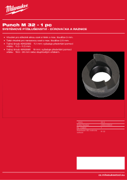 MILWAUKEE Děrovačka M32 4932430846 A4 PDF