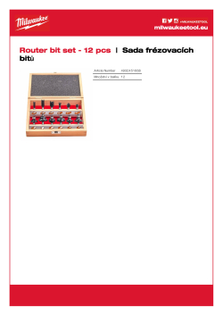 MILWAUKEE Sada fréz - stopka 8 mm 12 ks 4932451668 A4 PDF