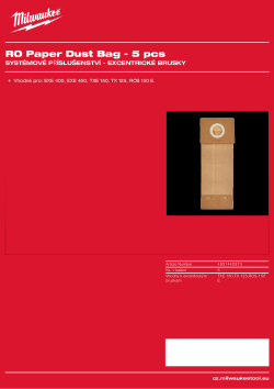 MILWAUKEE Náhradní papírové sáčky pro 4932345544 4931442873 A4 PDF