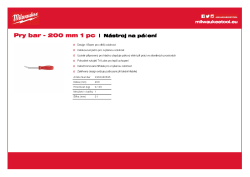 MILWAUKEE Nástroj na páčení - 200 mm 4932480595 A4 PDF