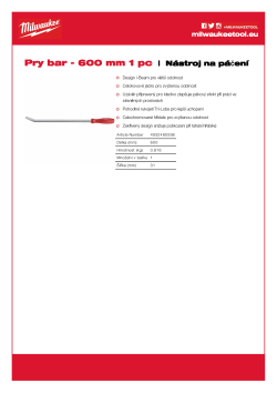 MILWAUKEE Nástroj na páčení - 600 mm 4932480598 A4 PDF