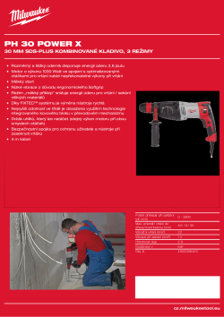 MILWAUKEE 30 mm SDS-plus kombinované kladivo, 3 režimy 4933396420 A4 PDF