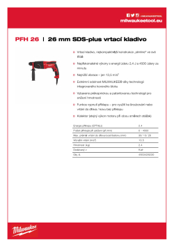 MILWAUKEE 26mm SDS-plus vrtací kladivo se dvěma režimy 4933428230 A4 PDF