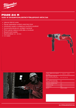 MILWAUKEE 1020 W dvourychlostní příklepová vrtačka 4933419595 A4 PDF