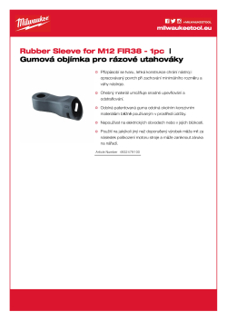 MILWAUKEE Gumová objímka pro M12 FIR38 4932479100 A4 PDF