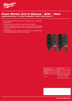 MILWAUKEE 12 kusů zimní rukavice odolné proti proříznutí stupeň ochrany C M/8 4932471610 A4 PDF