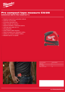 MILWAUKEE Svinovací metr Pro Compact C5/25 4932459593 A4 PDF