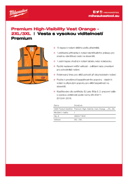 MILWAUKEE Vesta s vysokou viditelností Premium oranžová - 2XL/3XL 4932471900 A4 PDF
