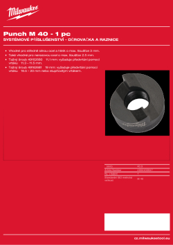 MILWAUKEE Děrovačka M40 4932430847 A4 PDF