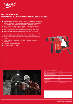 MILWAUKEE 28 mm SDS-plus kombinované kladivo tvaru L 4933446800 A4 PDF