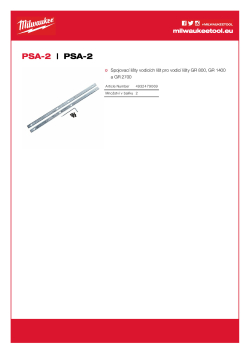 MILWAUKEE Spojovací prvky pro vodicí lišty 4932479069 A4 PDF