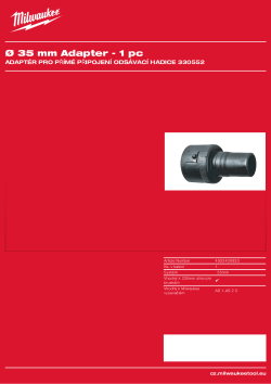 MILWAUKEE Adaptér pro přímé připojení odsávací hadice 330552 4932430833 A4 PDF