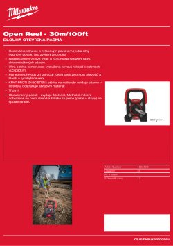 MILWAUKEE Dlouhé otevřené pásmo kombi 30 m/ 100 ft 48225203 A4 PDF