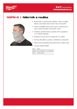 MILWAUKEE Nákrčník a rouška - šedá 4933478766 A4 PDF