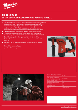 MILWAUKEE 28 mm SDS-plus kombinované kladivo tvaru L 4933446790 A4 PDF