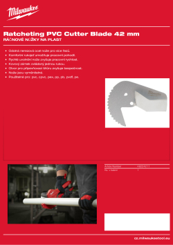 MILWAUKEE Náhradní nože pro ráčnové nůžky na PVC 42 mm 48224211 A4 PDF