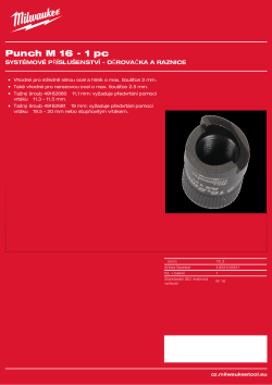 MILWAUKEE Děrovačka M16 4932430841 A4 PDF