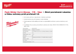 MILWAUKEE 12 kusů zimní rukavice odolné proti proříznutí stupeň ochrany A 7/S 4932479705 A4 PDF